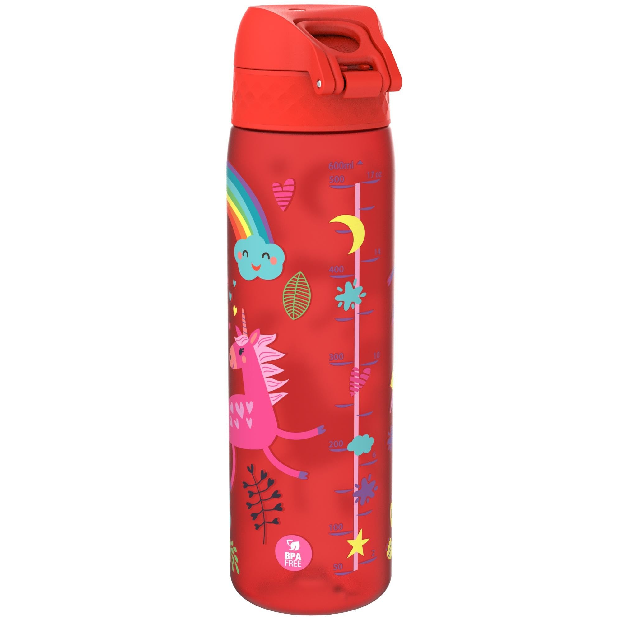 Ion8 Water Bottle, 500ml/18oz, Slim Leak Proof & BPA-Free Drinking Bottle, Secure Lock Prevents Spills, Dishwasher Safe - Image 2