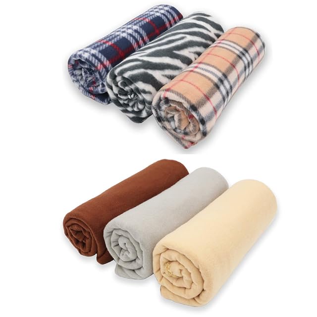 MERCURY TEXTIL –Mantas Suave de Felpa- Pack de 6 Mixto