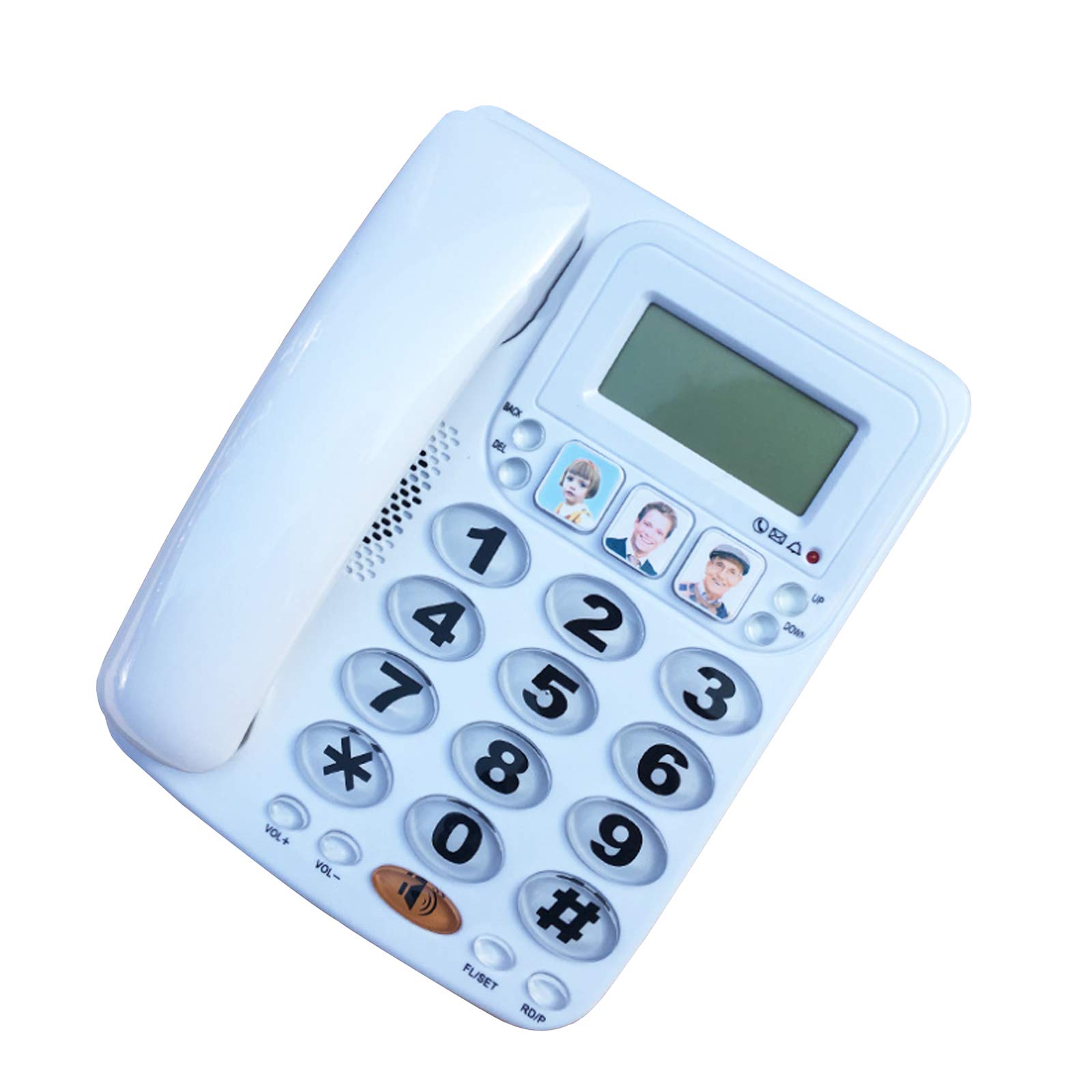 Téléphone Fixe Avec Haut-parleur, Identification De L'appelant Et Mise En Attente - Design Compact Blanc, Pour Maison Et Bureau - 9