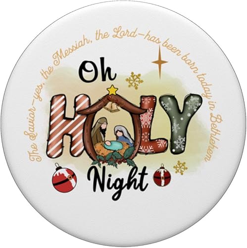 Miniatura 3 de Cristiano Navidad Jesús Nacido Alegría Escritura para Damas Niños PopSockets Estándar PopGrip