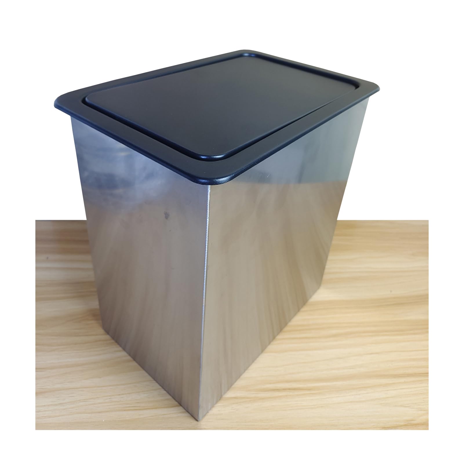 DFGHNBVC Square Waste Chute Lid, Built-In Countertop Trash Can With Cover, Stainless Steel Balance Flap Cover, Recessed Trash Grommet Swing Trash Can Lid,Black-430,Black-430