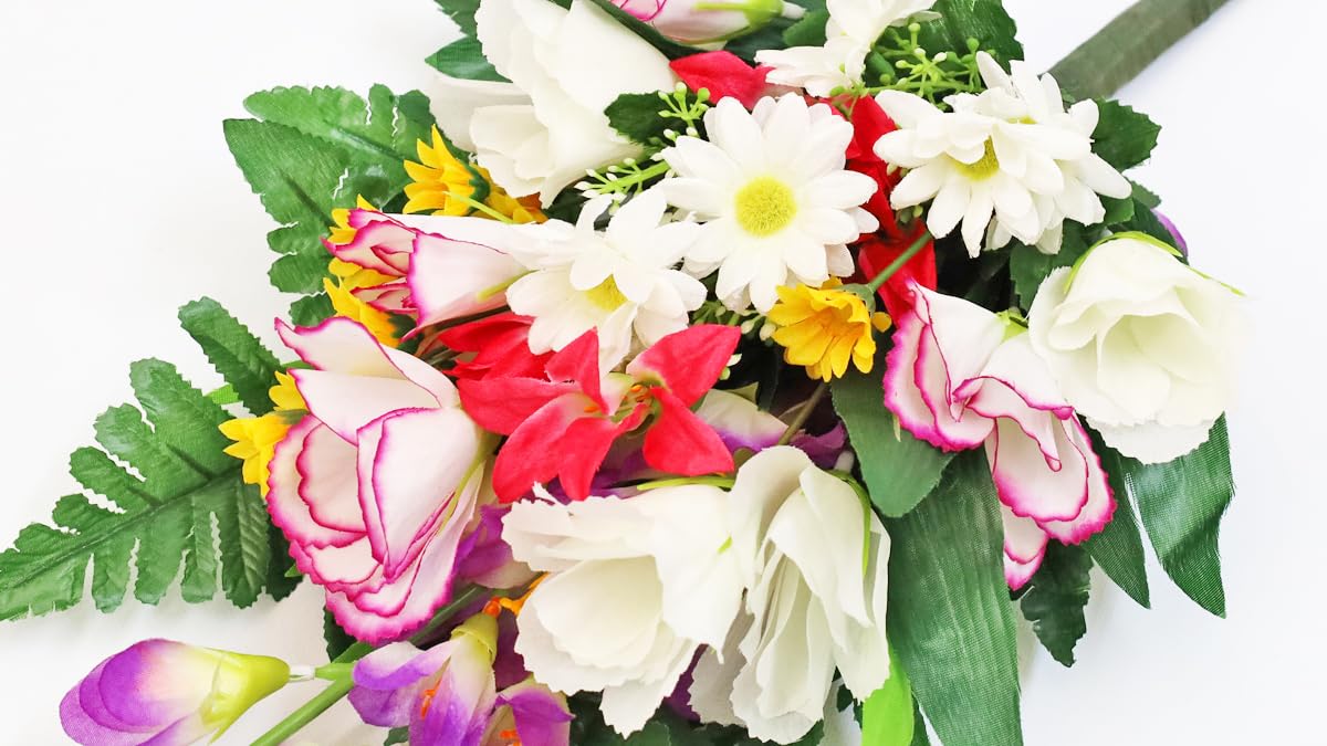 Amazon｜山久 造花 仏花 グラジオラスとトルコキキョウの花束 一本(一