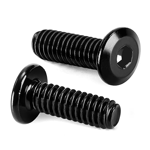 M6 x 20mm Flat Head Socket Head Screws Countersunk Bolts for Furniture Chair Table Desk Crib Bed, Carbon Steel, Black Oxide, Fully Threaded, 25 PCS