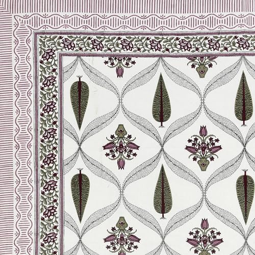 Image of BLOCKS OF INDIA 200TC Diwan Set Cotton 8 Piece | Deewan Printed Bedsheet Sets For Living Room Hall (Set of 8 Piece, 1-Bed Sheet | 2-Bolster Cover | 5-Cushion Cover (Color 30),Multicolour