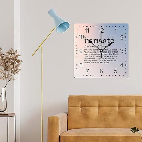 Miniatura 196 de Definición de recursos humanos Reloj de PVC con refranes inspiradores, números cuadrados, tipografía, impresión de poste de 12 pulgadas, silencioso