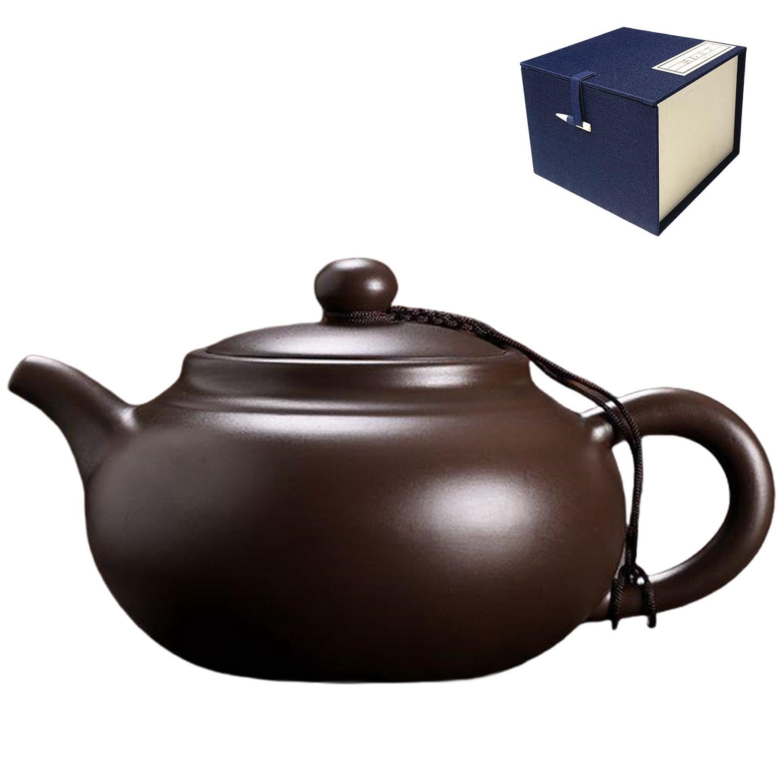 Cinese Teiera in Argilla Viola, Yixing Zisha Teiere con Scatola, Tradizionale Kung Fu Pentola da Tè in Terracotta Fatta a Mano, 400 ML, Zini