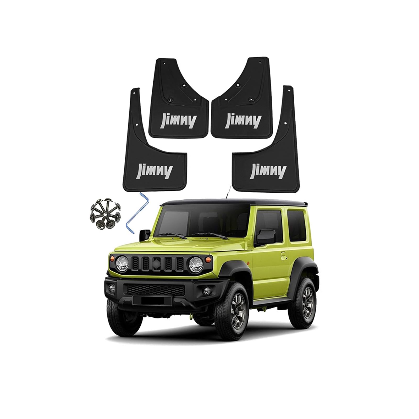 Voiture Garde-Boue pour 2019-2024 Suzuki Jimny HJ BJ64 BJ74 Custom Avant Arrière Anti-éClaboussures Bavettes Boue Rabats Protection Kit Wheel Mud Flaps Fender Splash Guard,Noir