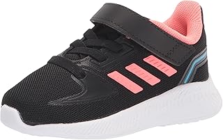 Tênis de corrida unissex infantil Runfalcon 2.0, Núcleo preto/vermelho ácido/Sky Rush, 4.5 Big Kid