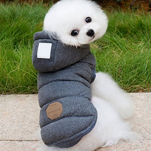 Selmai Fleece Dog Hoodie Winter Coat For Small Boy Dog Cat Puppy Cotton Hooded Jacket Chihuahua Clothes Grey Xxl #TOP3