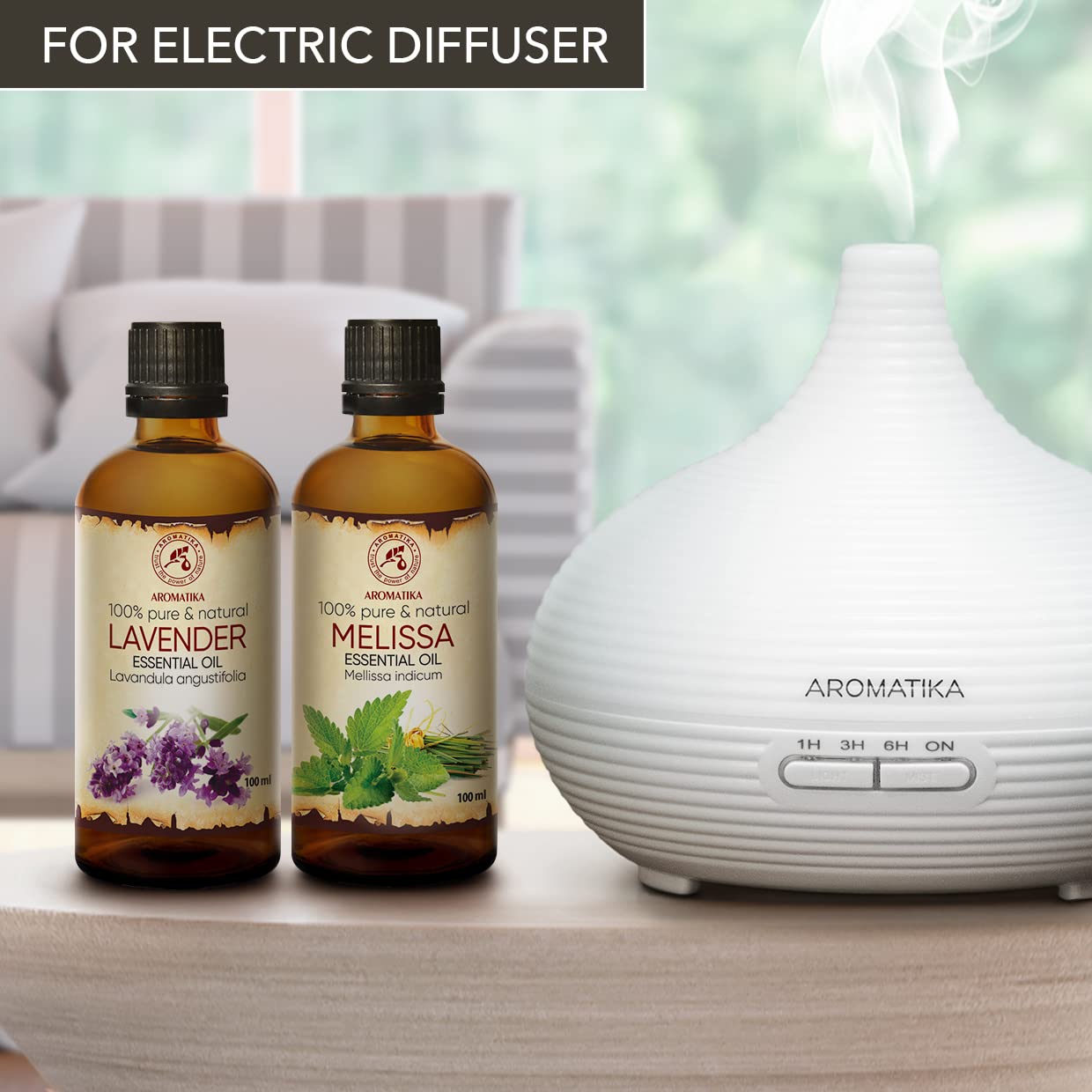 Lavendelöl & Melissenöl - Set 2x100ml – Ätherische Öle für Diffuser & Raumduft – Frisches Kräuteraroma für Zuhause