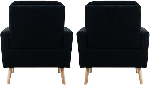 Miniatura 93 de Naomi Home Frida Silla moderna de mediados de siglo, sillas decorativas con marco de madera duradera para sala de estar, silla de lectura con