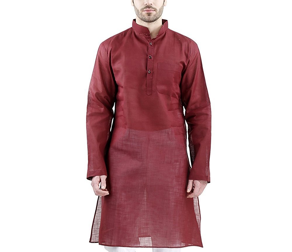 Kurta larga de mezcla de seda para bodas y celebraciones étnicas 4