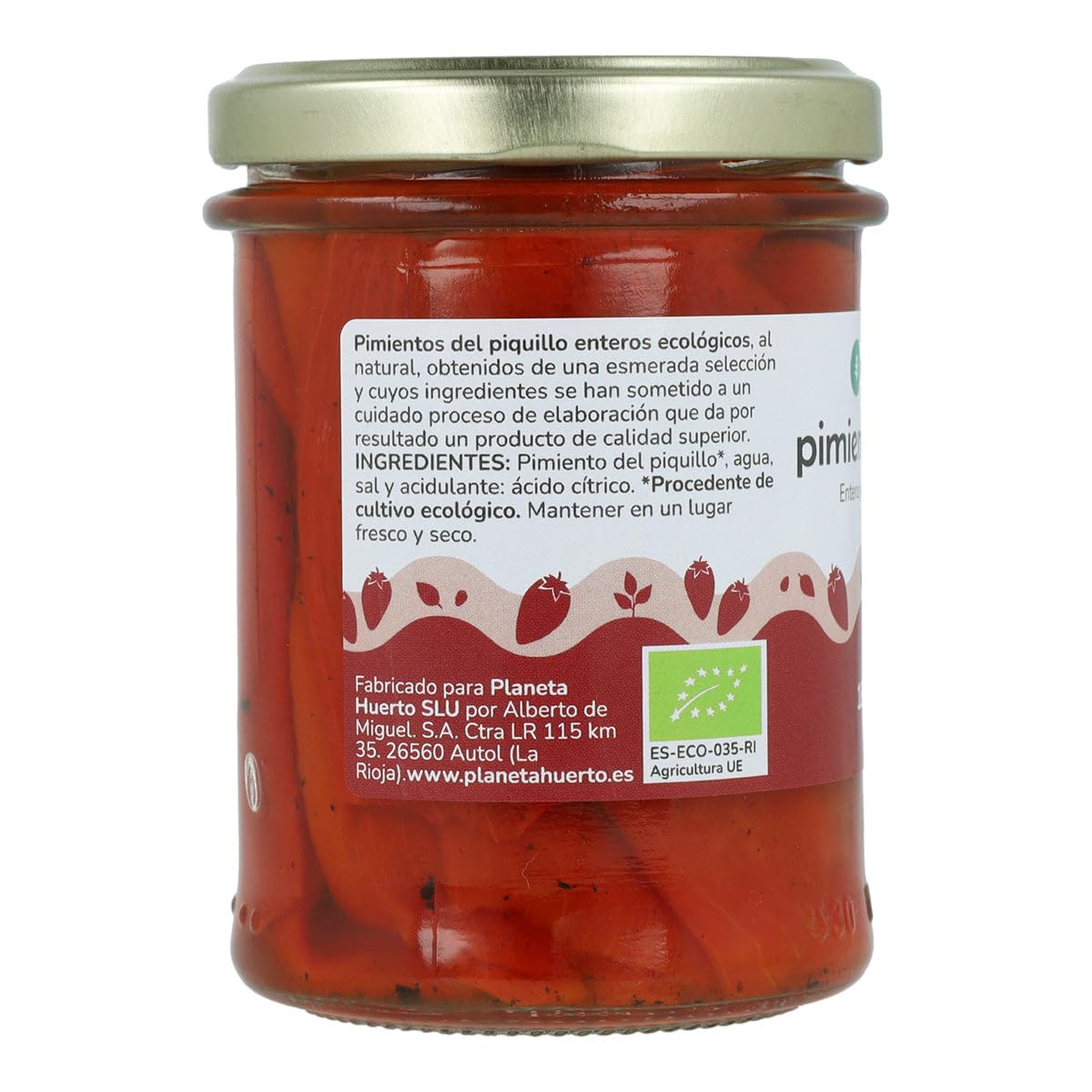 PLANETA HUERTO | Pack 12x Pimiento piquillo entero ECO 185g