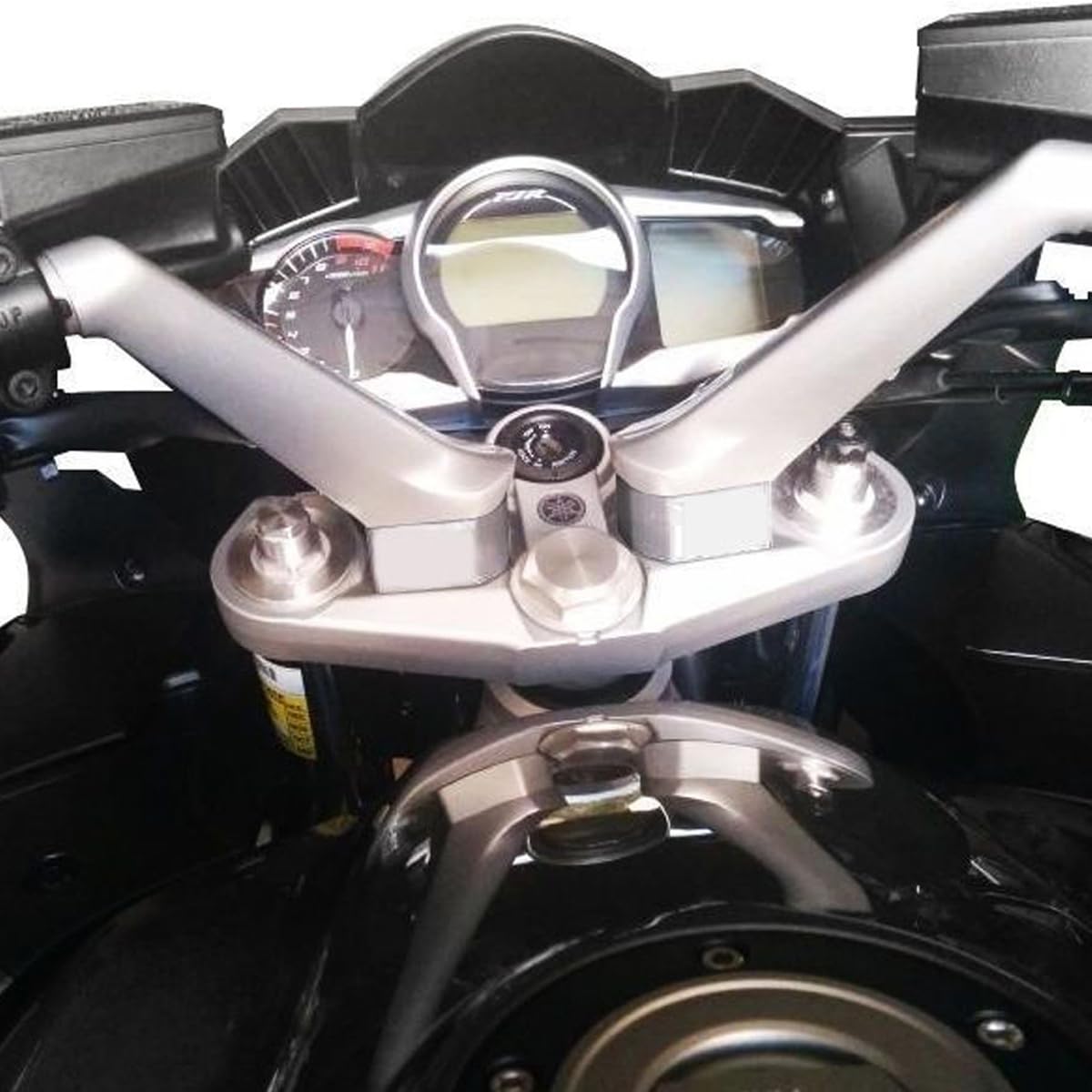 Lot de 2 rehausseurs de guidon de moto FJR1300 FJR 1300 2006-2019, en alliage d'aluminium argenté, réglables, accessoires de moto