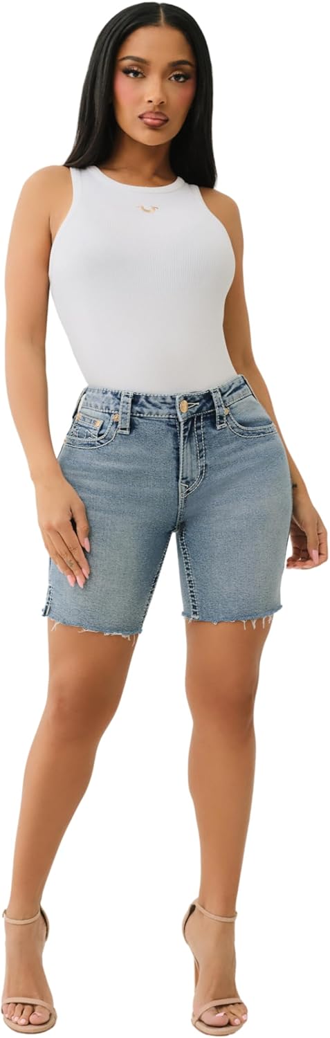 True Religion Womens Riley Mr Bermuda Slit Flap Big T - Image 2