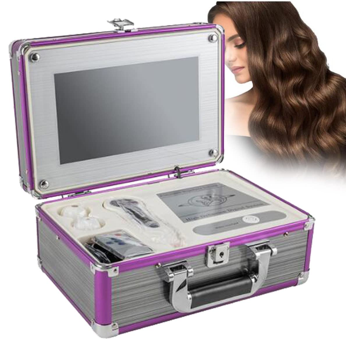 GTHTUHFD Skin and Hair Analyser, 10.1 Inch LCD Screen Digital Skin Diagnosis Scanner with 50X and 200X Lens, Hair Follicle Detector for Beauty Salon