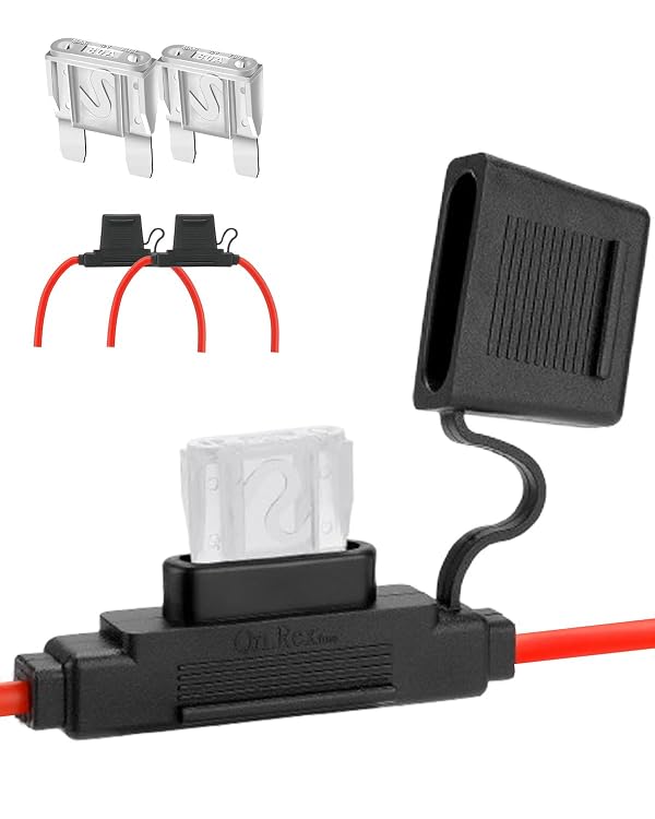 2 Pack Inline Maxi Fuse Holder - 8 AWG 12V Automotive Blade Fuse Holders with 2 Pcs 80 AMP Maxi Fuses by Riseuvo - Used condition - US$8.85