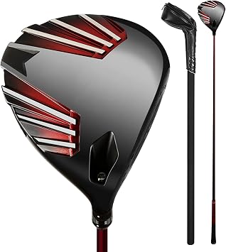 Titanium Golf Driver for Men, Mens Golf Club Package Set, 1 Wood Black/Gold R/SR/S Carbon Shaft, Suitable for Beginners and Advanced Players Black 1 Wood R