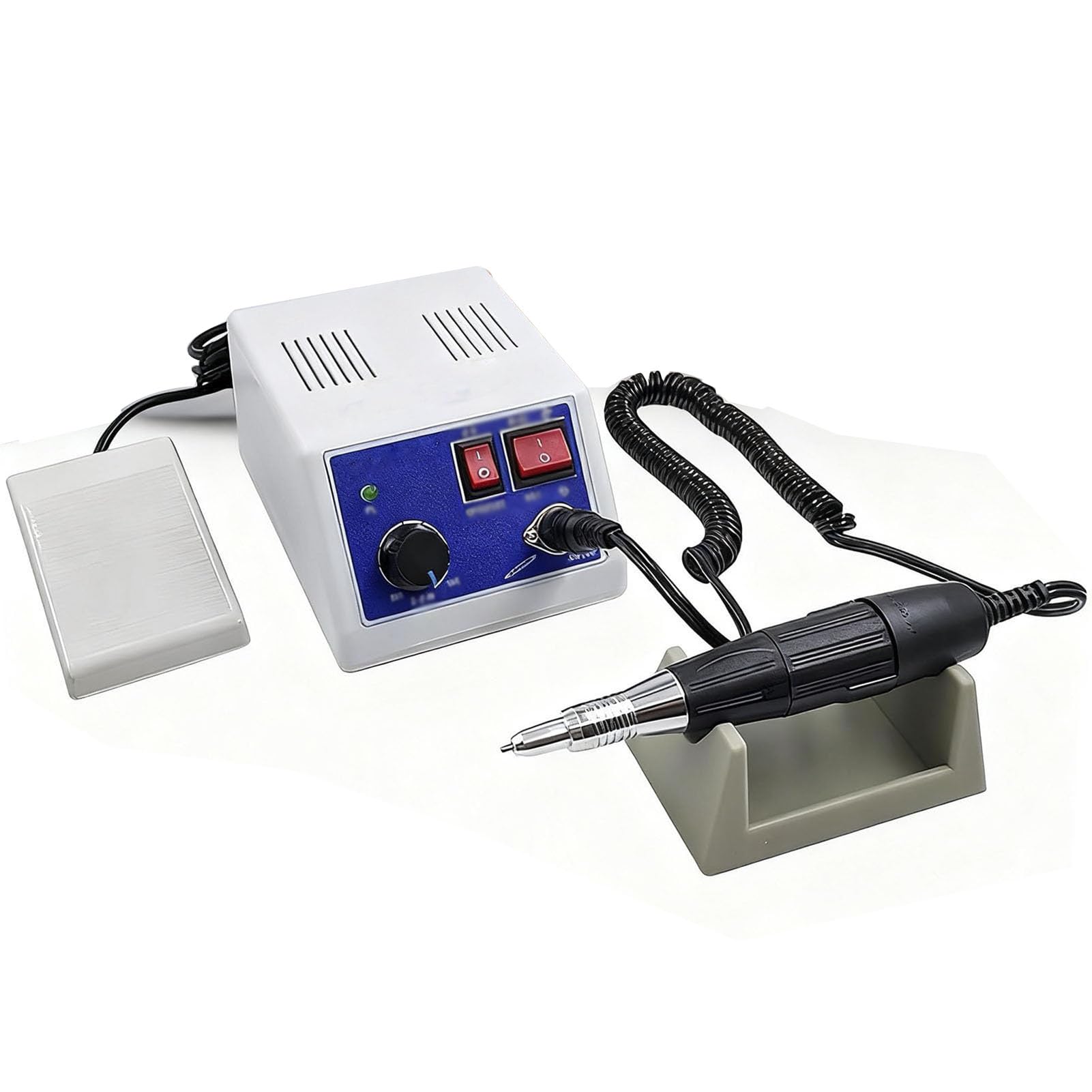 SenhE Labor Mikromotor, 65W Elektrische Poliermaschine, Manuelle und Pedalsteuerung mit Austauschbarem Griff, Poliereinheit für Juweliere, Handwerker, Laborausrüstung