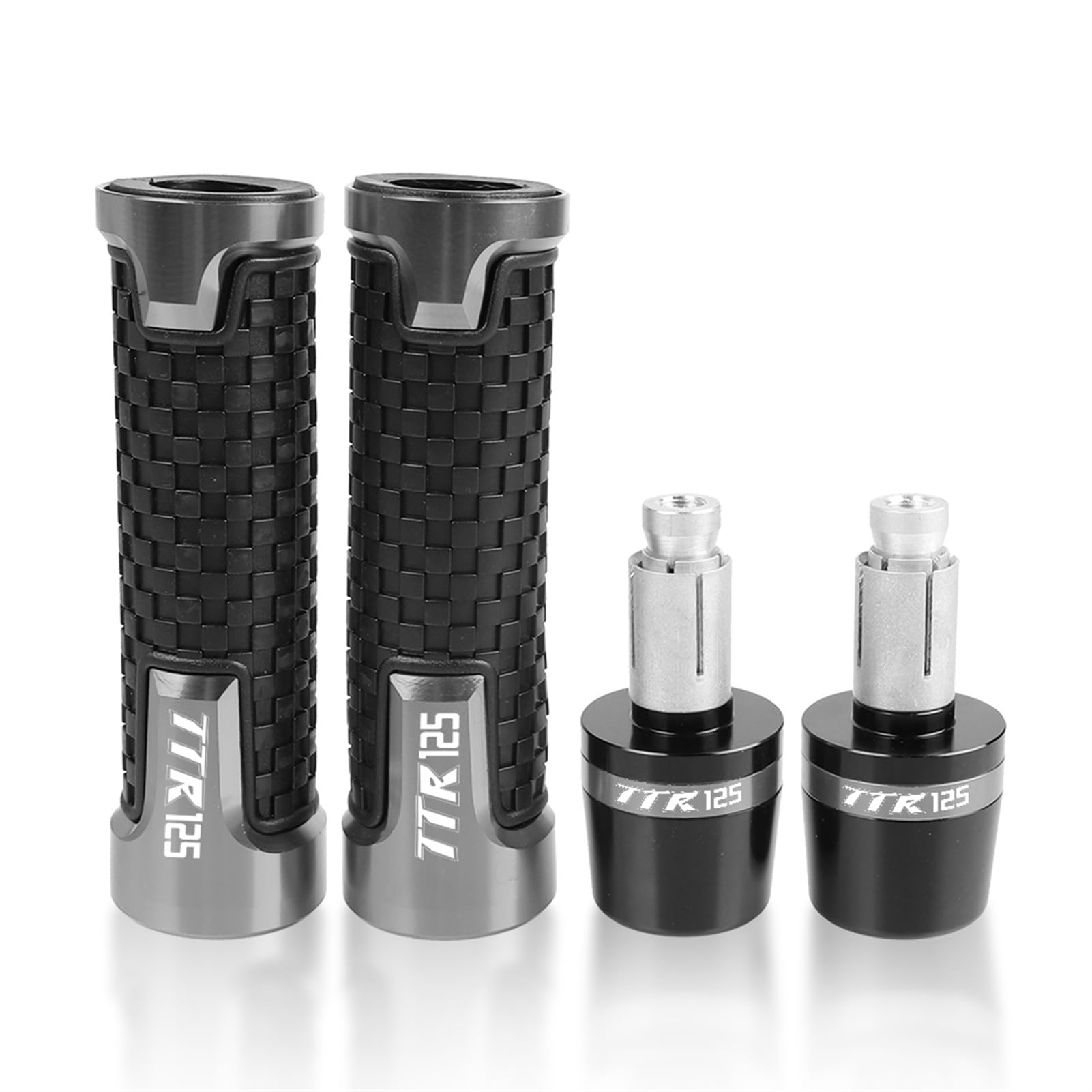 universale Per Y&AMAHA TTR125 TTR 125 2000 2001 2003 2005 2006 2007-2017 Accessorio Per Moto Manopole Per Manubrio In Gel Di Gomma In Alluminio (Color : Titanium)