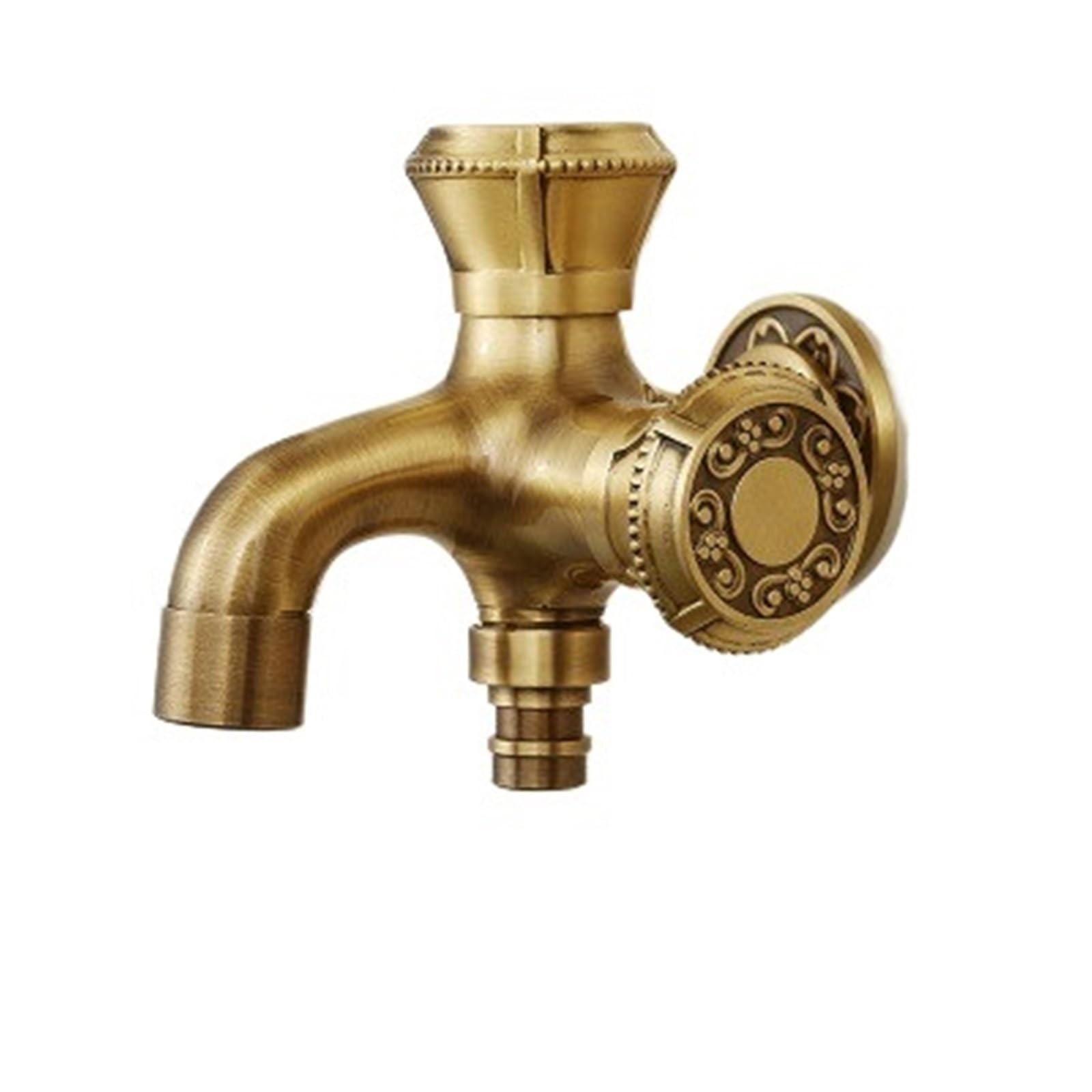 Outside Tap Brass Tap Faucet Garden Bibcocks Carved Washing Machine Outdoor Single Cold(Style O Tall)