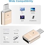 USB C à USB Adaptateur(2 Boîte), USB C Hommes à USB 3.0 Adaptateur féminin OTG Convertisseur compatible avec MacBook Pro 2019/2018/2017,MacBook Air 2018 et d'autres appareils de type C, or
