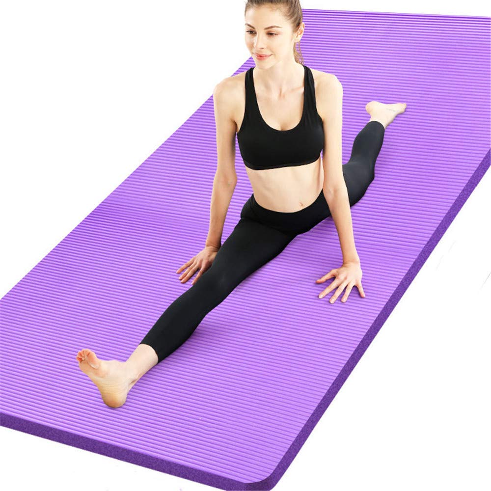 Tappetino Yoga Addensato 10mm, Tappetino Pilates Fitness Fitness, Tappetino Yoga Antiscivolo in Gomma Resistente all'Usura, con Borsa a Rete, per Palestra di casa Yoga Pilates Sports