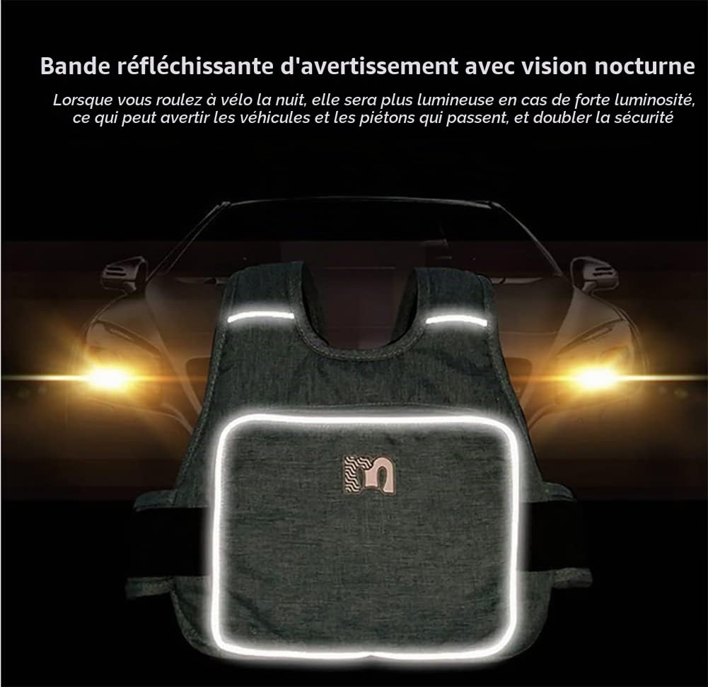 Ceinture de sécurité de moto pour enfant - Longueur réglable - Avec bandes réfléchissantes - Convient pour les enfants de 2 à 12 ans