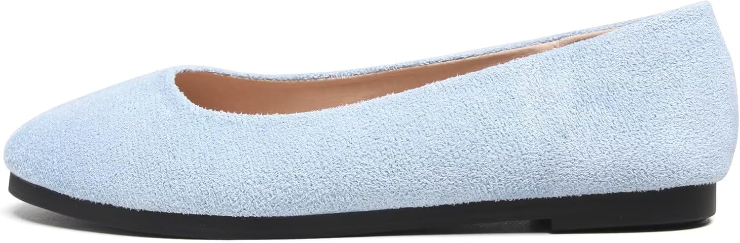Dear Time Women Flat Shoes Casual Comfortable Slip on Pointed Toe Ballet Flats Blue-1 US 6.5 - Image 7