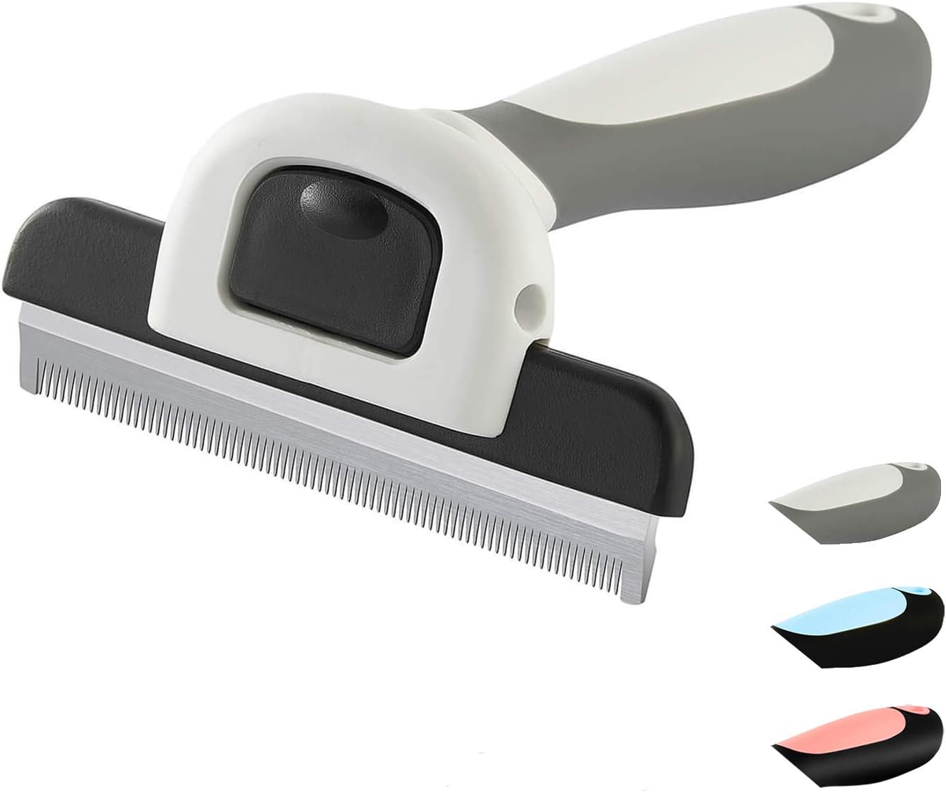 WePet Cat Dog Shedding Tool, Pet Deshedding Brush, Professional Grooming for Short Medium Long Hair Cats and Dogs, Effectively Reduce Shedding by Up to 95%, Grey & White