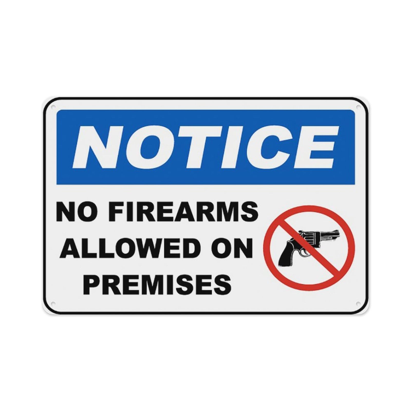 peiyeety No Firearms Allowed On Premises Sign Aluminum Tin Warning Signs For Home Outdoor Garden 8X12 Inches