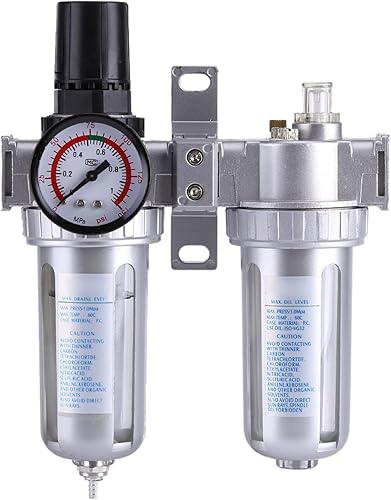 Miniatura 9 de Compresor de filtro de presión de aire Regulador neumático Lubricador Válvula de drenaje Trampa de agua Separador de aceite-agua para herramientas