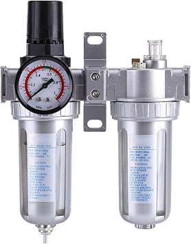 Air Filter Regulator, Air Compressor Filter Moisture Water Trap Cleaner Air Compressor Regulator Coalescing Filter Desiccant Dryer for Compressed Air Lines