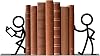 1 Pair Book Ends for Shelves, Black Metal Bookends, Cute Person Book Holder Supports, Quirky Heavy Books Organiser Stopper for Home Office Bookworms Gift Bookshelf Accessories(Person)