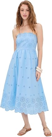 Playa Lucila Womens Eyelet Midi Dress