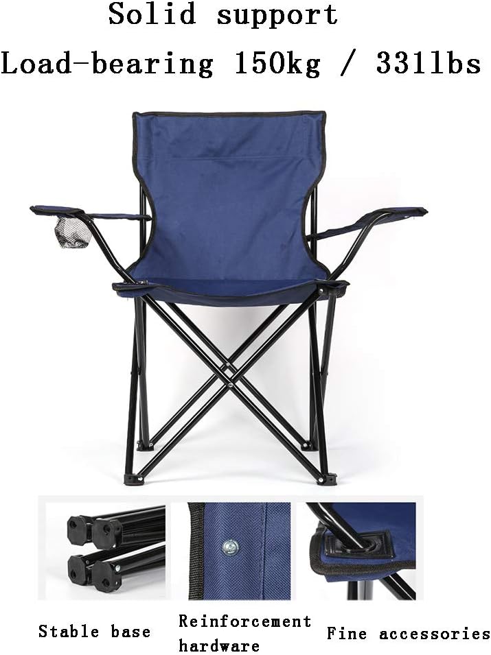 N / A Folding chairFolding Outdoor Camping Chair,with Storage Bag,600D Oxford Fabric,Load-Bearing 150kg/331lbs,for Terraces, Beaches,3 Colors Available(Color:3)