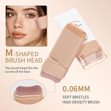 Foundation Stick With Brush, Medium Tan Cream Make-Up, 20 g, Dual-Ended