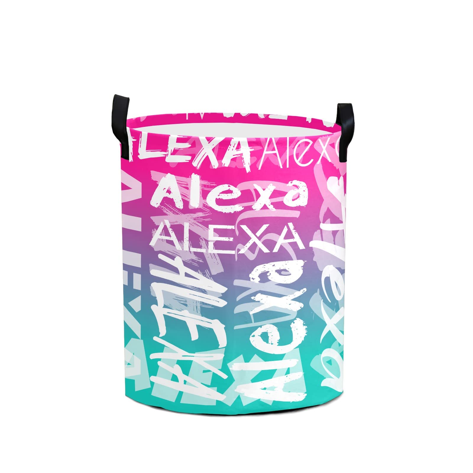 ZAACUSTOM Waterproof Custom Laundry Basket with Name, Collapsible Personalized Laundry Basket Hamper, Customized Dirty Clothes Hampers with Handles Toys Storage Baskets for Kids, Boys, Girls, 1 Pack