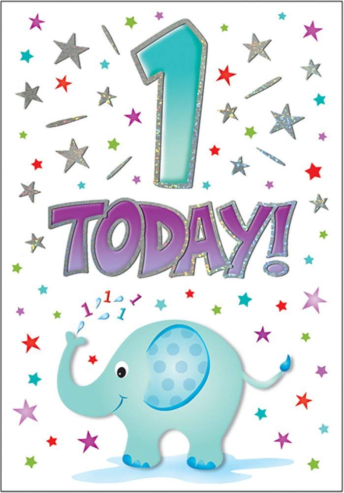 Piccadilly Greetings Modern Juvenile Birthday Card Age 1 - 7 x 5 inches