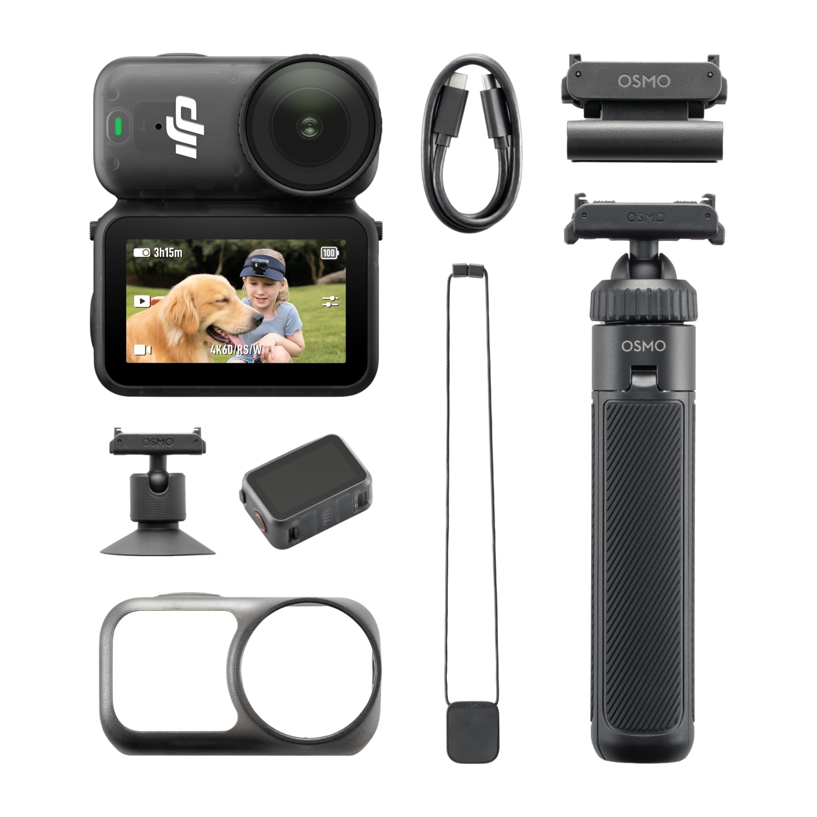 DJI Osmo Nano On-the-Go Combo (128GB), 4K Wearable Camera | Includes Mini Extension Rod | 1/1.3″ Sensor | 4K/60fps & 143° Wide FOV | 200-Min Battery | Magnetic Wearable Design