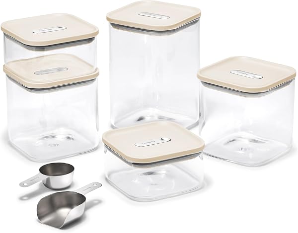 Caraway Glass Airtight Food Storage Containers with Lids â€“ Non-Toxic, BPA-Free Kitchen Storage Containers â€“ Stackabl