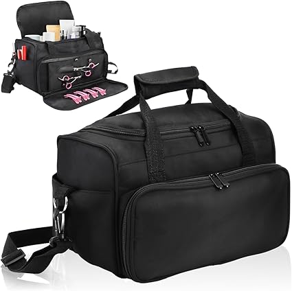 Hairstylist Travel Bag, Large Capacity Hairdresser Bag with Divider, Sturdy Barber Case Holder for Hair Stuff, Professional Cosmetology Organizer for Curling Iron Hair Straightener Supplies