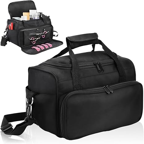 Hairstylist Travel Bag, Large Capacity Hairdresser Bag with Divider, Sturdy Barber Case Holder for Hair Stuff, Professional Cosmetology Organizer for Curling Iron Hair Straightener Supplies