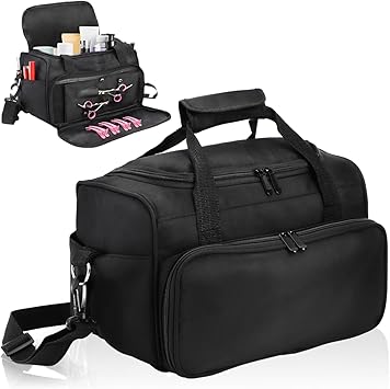 Hairstylist Travel Bag, Large Capacity Hairdresser Bag with Divider, Sturdy Barber Case Holder for Hair Stuff, Professional Cosmetology Organizer for Curling Iron Hair Straightener Supplies