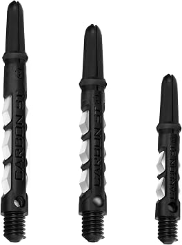 Harrows Dart Shafts Carbon ST Stems with Pyramid Rings, Multiple Lengths, Multiple Colours