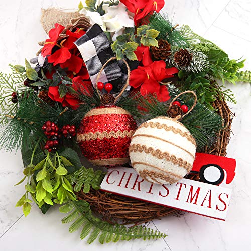 Aneco 8 Pack Christmas Tree Ornaments Rustic Christmas Tree Ball Ornaments With Pinecones And Berries Christmas Hanging Decorations For Christmas Decorations Supplies (Color 1, 8) #TOP4