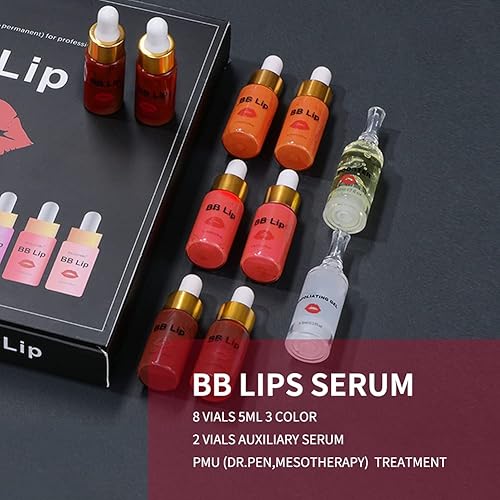 Miniatura 3 de BB Lips - Kit de suero semipermanente, tratamiento de maquillaje labial semipermanente, tinte labial de 4 colores para pigmentos de labios, kit de