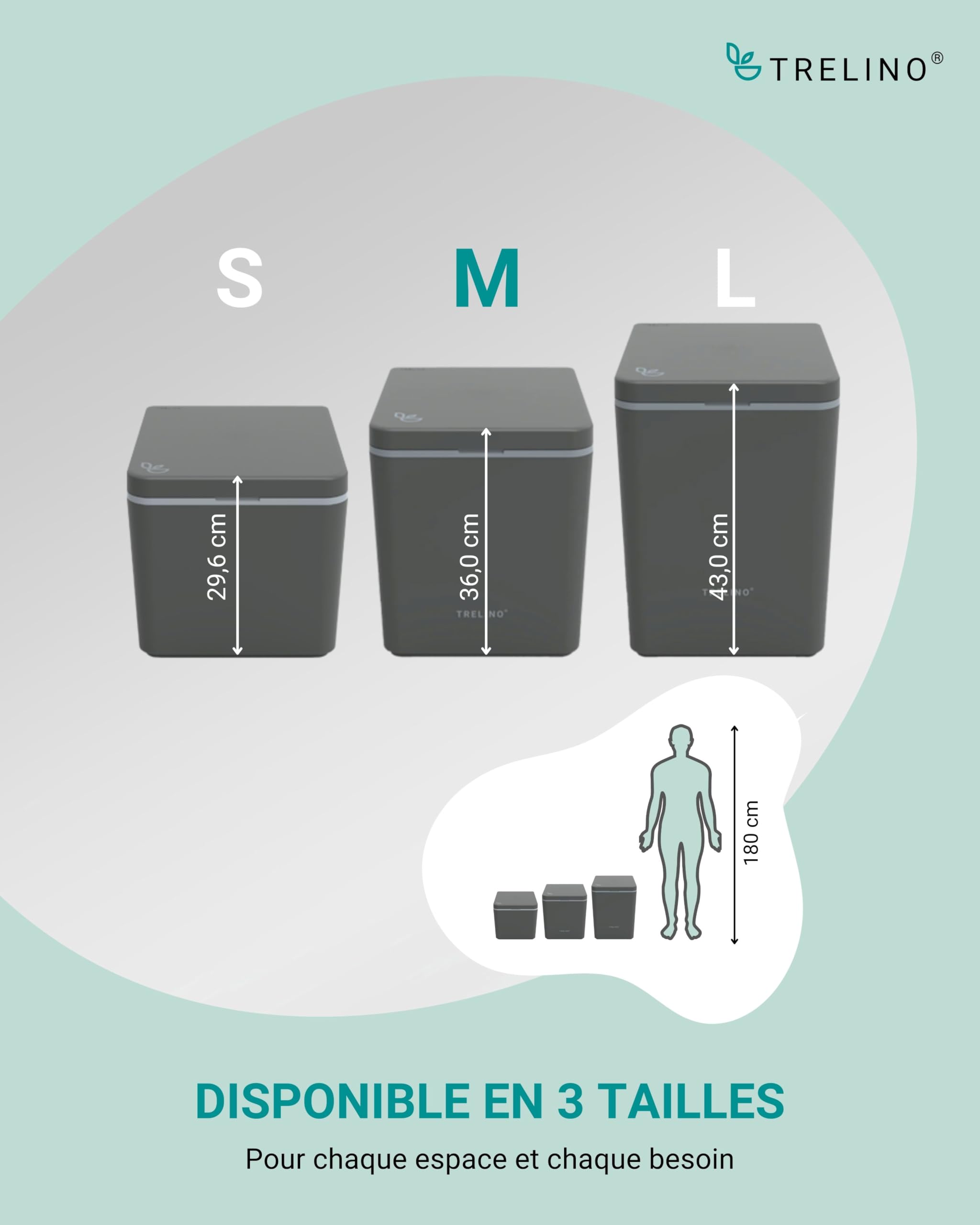 TRELINO Evo M Anthracite (39 x 33 x 36 cm), Toilette sèche avec séparateur, Toilette Portable pour Camping et Plein air, 5 L & 8 L capacité
