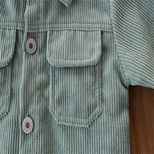 Kids Toddler Boy Fall Outfits Autumn Winter Ribbed Solid Cotton Long Sleeve Coat Classic Cozy (>2-Blue, 1-2 Years)2