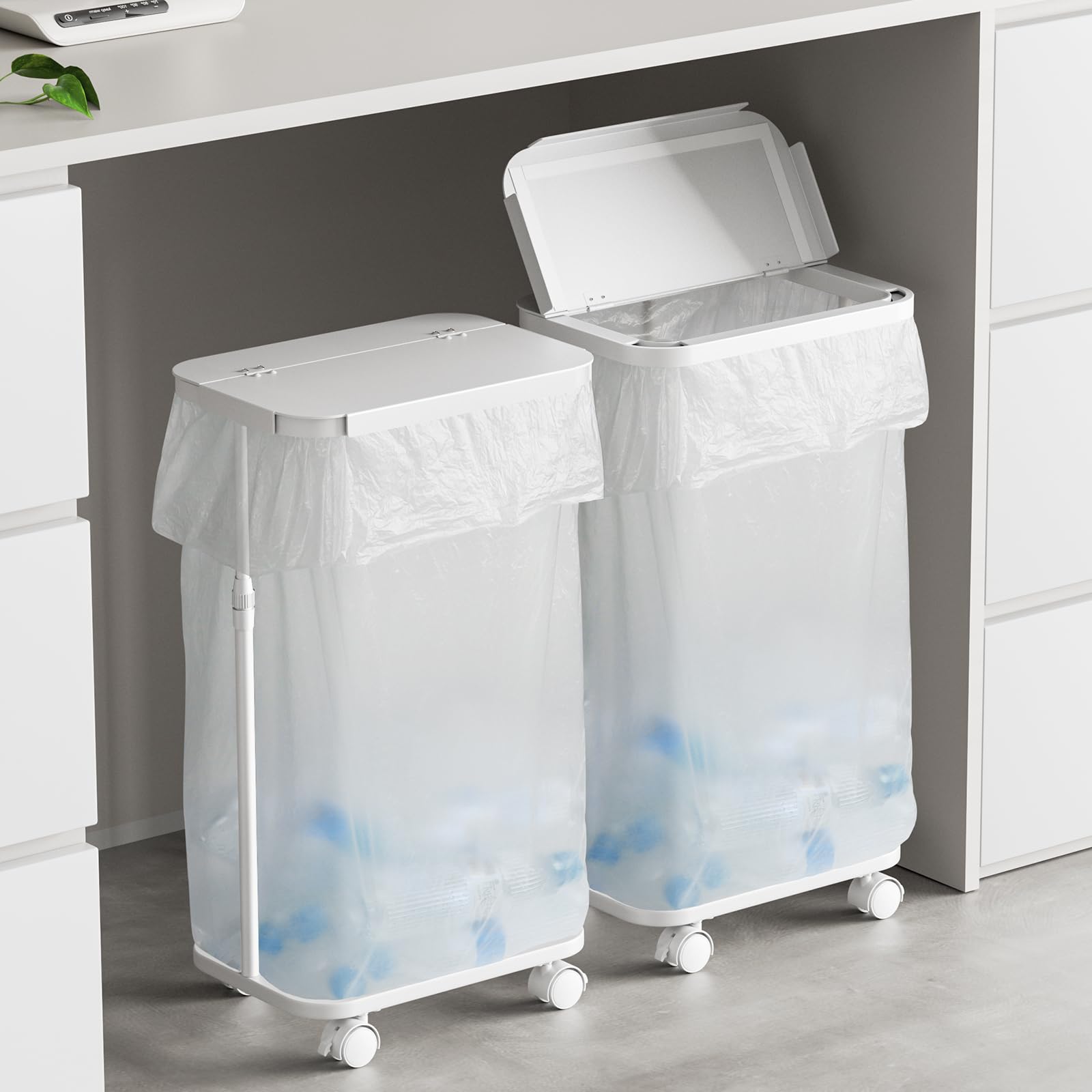 Amazon｜TTWO ゴミ袋ホルダー フタ付き 横開き 高さ調整W33.5×D22.5×H